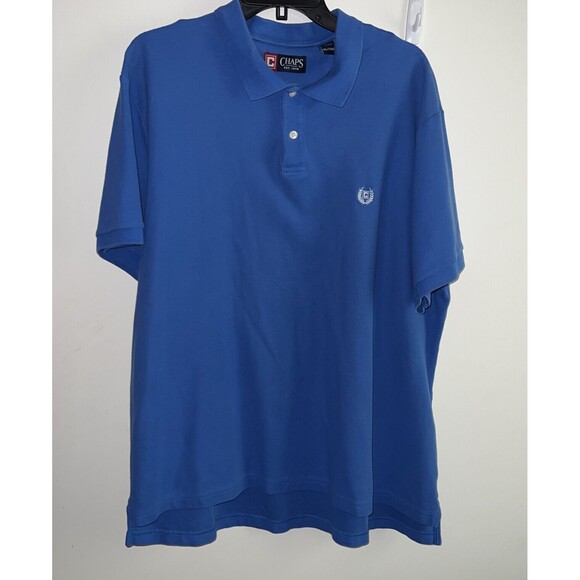 Chaps Est. 1978 Polo Shirt Mens Blue Collared Pullover Golf XXL/TTG/EEG Golf - Picture 1 of 7